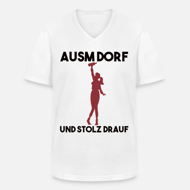 Dorfleben Spruch - Männer-T-Shirt mit V-Ausschnitt - Weiß