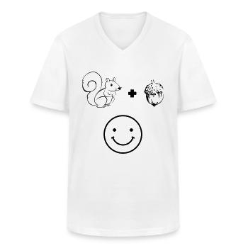 Cute squirrel + squirrel = - Men's V-Neck T-Shirt - white - Front - AI Model Male 185 light (185cm)