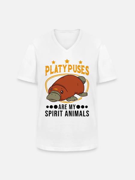 Schnabeltier Ornithorynque Animal - T-shirt col V Homme - blanc