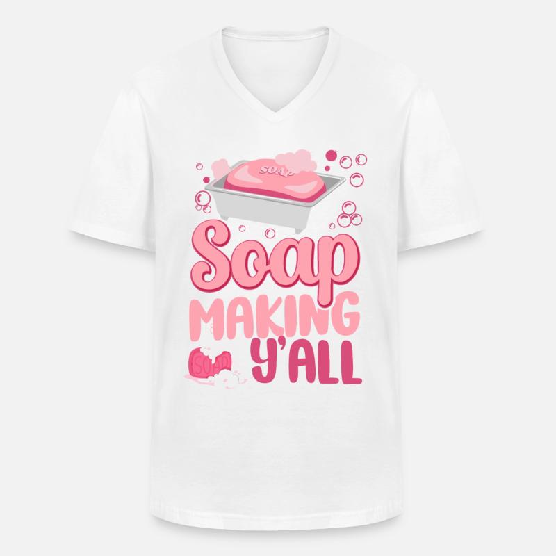 Soap Making Crafting Soap Making - Männer-T-Shirt mit V-Ausschnitt - Weiß
