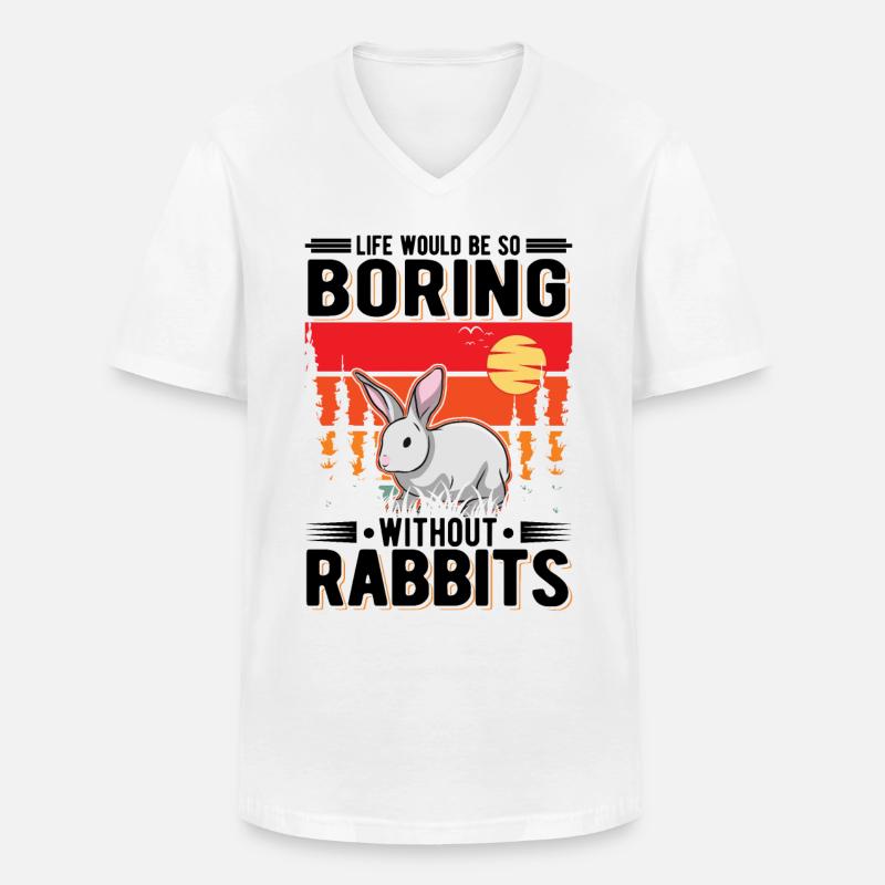 Rabbit Gift Rabbit Rabbit - Men's V-Neck T-Shirt - white