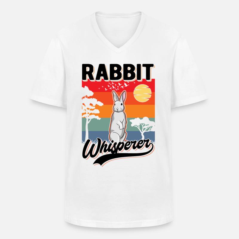 Kaninchen Flüsterer Hasen Flüsterer - Männer-T-Shirt mit V-Ausschnitt - Weiß