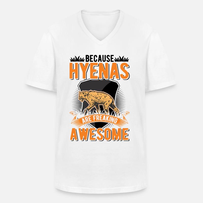 Hyäne Geschenk Erdwolf Hyena - Männer-T-Shirt mit V-Ausschnitt - Weiß