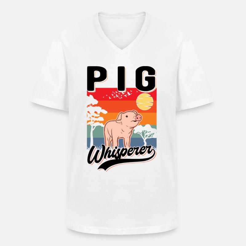 Schweineflüsterer Schweine Pig Whisperer - Männer-T-Shirt mit V-Ausschnitt - Weiß