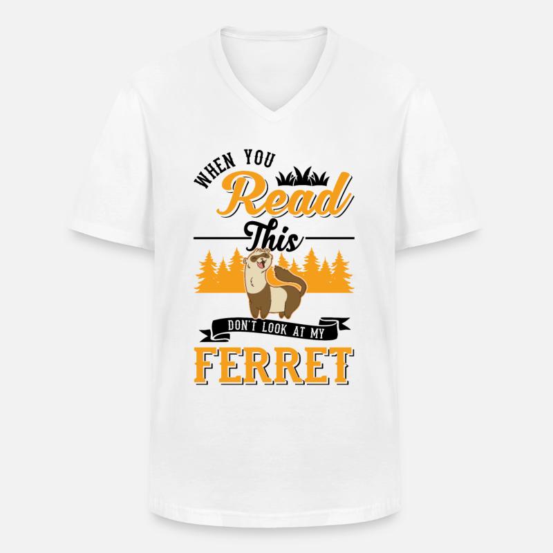 Frettchen Liebhaber Ferret Geschenk - Männer-T-Shirt mit V-Ausschnitt - Weiß
