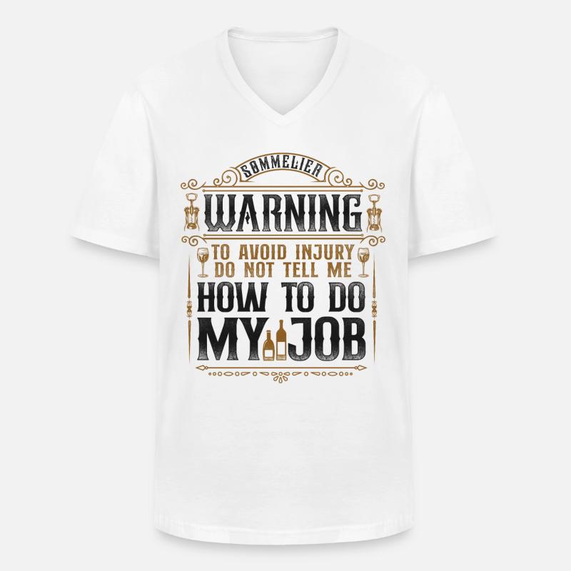 Sommelier Wine Drinking Tasting - Männer-T-Shirt mit V-Ausschnitt - Weiß