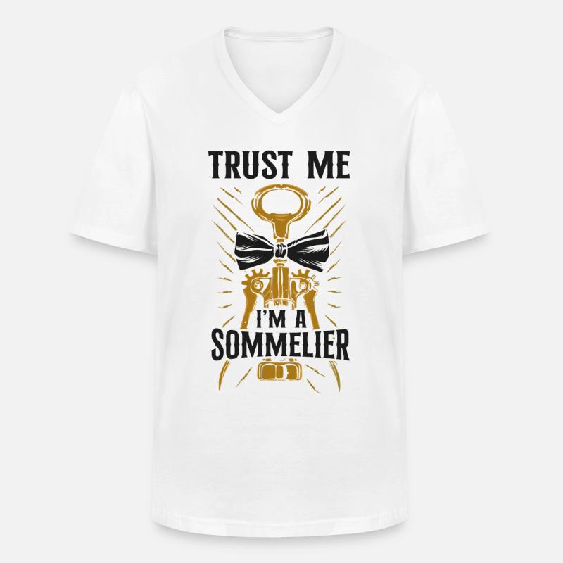 Sommelier Wine Drinking Tasting - Männer-T-Shirt mit V-Ausschnitt - Weiß