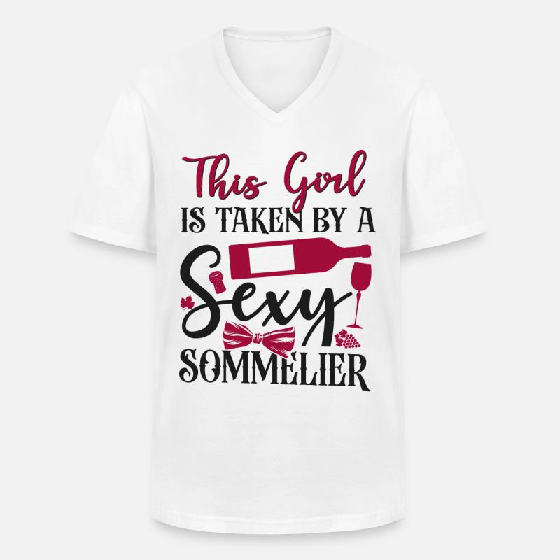 Sommelier Wine Drinking Tasting - Männer-T-Shirt mit V-Ausschnitt - Weiß