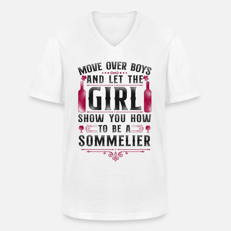 Sommelier Wine Drinking Tasting - Männer-T-Shirt mit V-Ausschnitt - Weiß