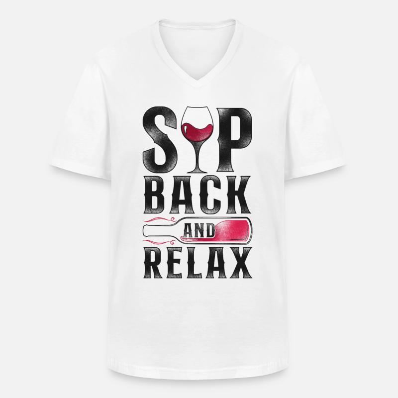 Sommelier Wine Drinking Tasting - Männer-T-Shirt mit V-Ausschnitt - Weiß
