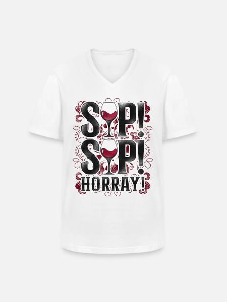 Sommelier Wine Drinking Tasting - Men's V-Neck T-Shirt - white