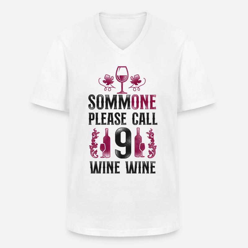 Sommelier Wine Drinking Tasting - Männer-T-Shirt mit V-Ausschnitt - Weiß