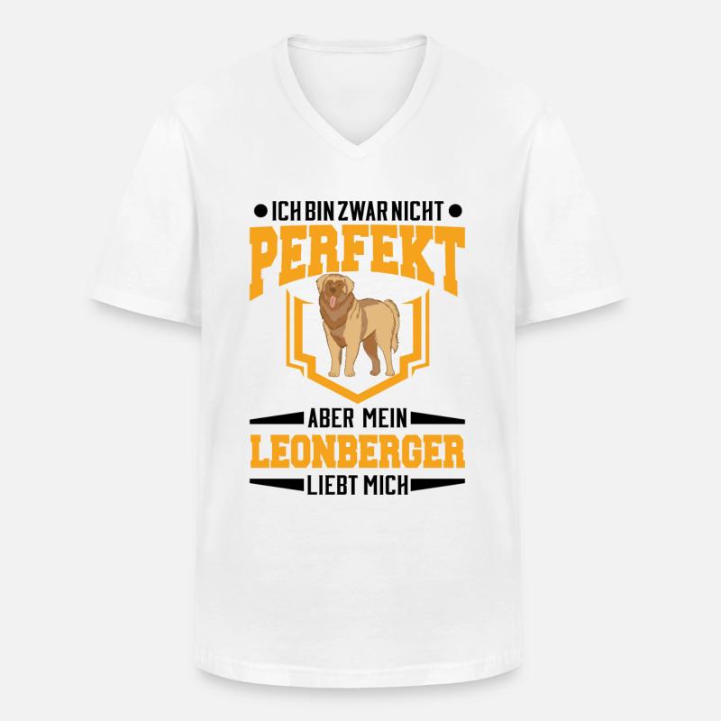 Leonberger Geschenk - Männer-T-Shirt mit V-Ausschnitt - Weiß