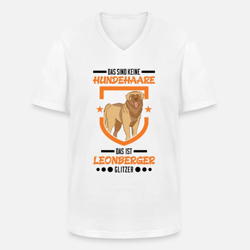 Leonberger Glitzer - Männer-T-Shirt mit V-Ausschnitt - Weiß