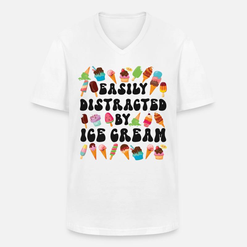 Ice Cream Cone Popsicle Easily - Männer-T-Shirt mit V-Ausschnitt - Weiß