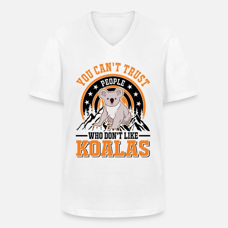 Koala Geschenk Koalabär - Männer-T-Shirt mit V-Ausschnitt - Weiß