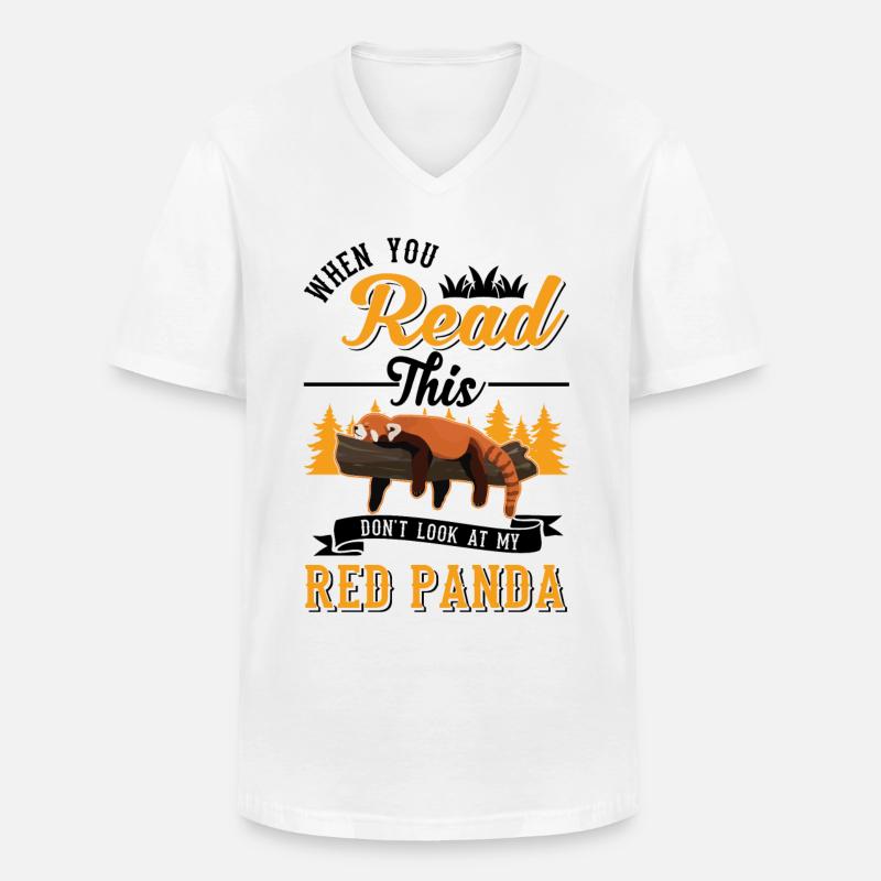 Roter Panda Geschenk Katzenbär - Männer-T-Shirt mit V-Ausschnitt - Weiß