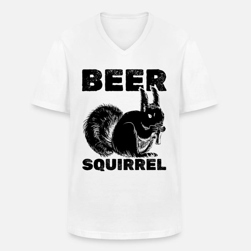 Eichhörnchen Bier-Eichhörnchen - Männer-T-Shirt mit V-Ausschnitt - Weiß