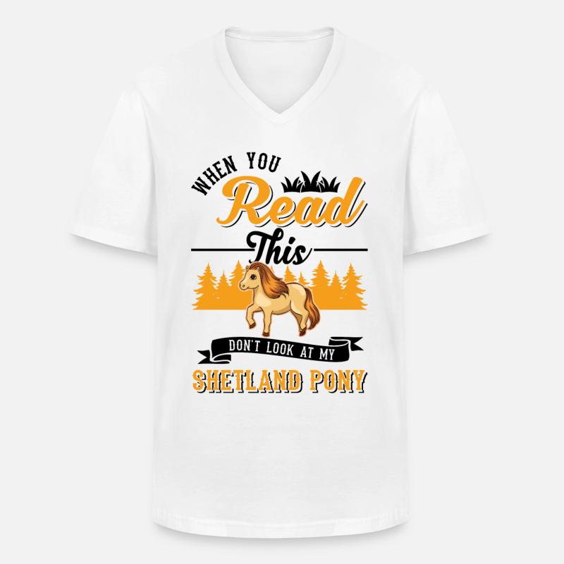 Shetland Pony Geschenk Shetty - Männer-T-Shirt mit V-Ausschnitt - Weiß