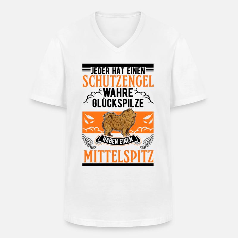 Mittelspitz Schutzengel - Männer-T-Shirt mit V-Ausschnitt - Weiß