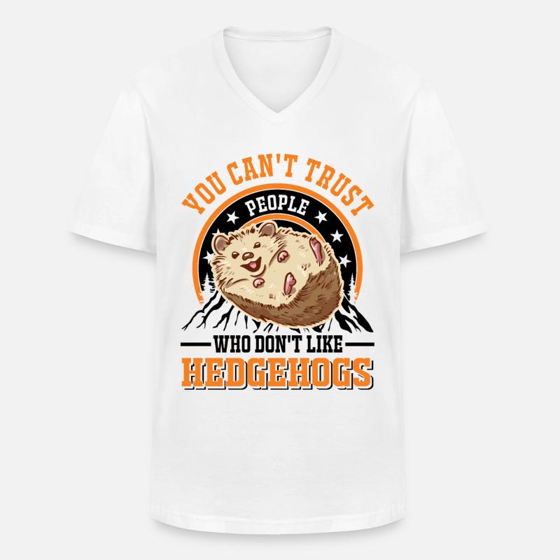 Igel Geschenk Stacheligel - Männer-T-Shirt mit V-Ausschnitt - Weiß