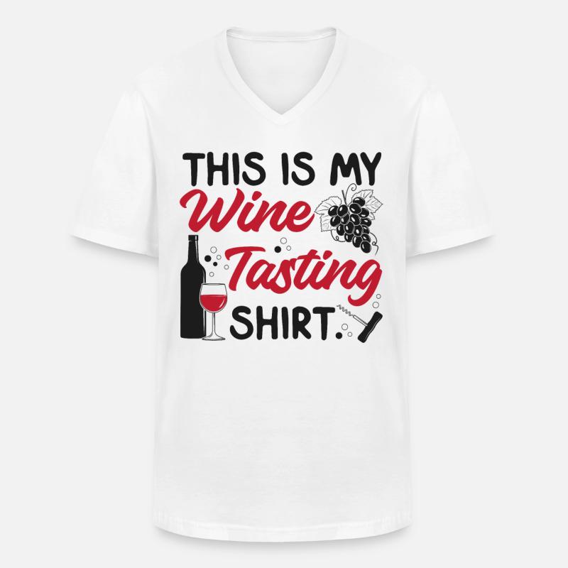 Sommelier Wine Drinking Tasting - Männer-T-Shirt mit V-Ausschnitt - Weiß