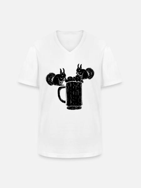 Funny squirrel, funny squirrel that - Men's V-Neck T-Shirt - white