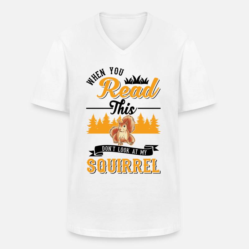 Squirrel Gift Grey Squirrel - Men's V-Neck T-Shirt - white