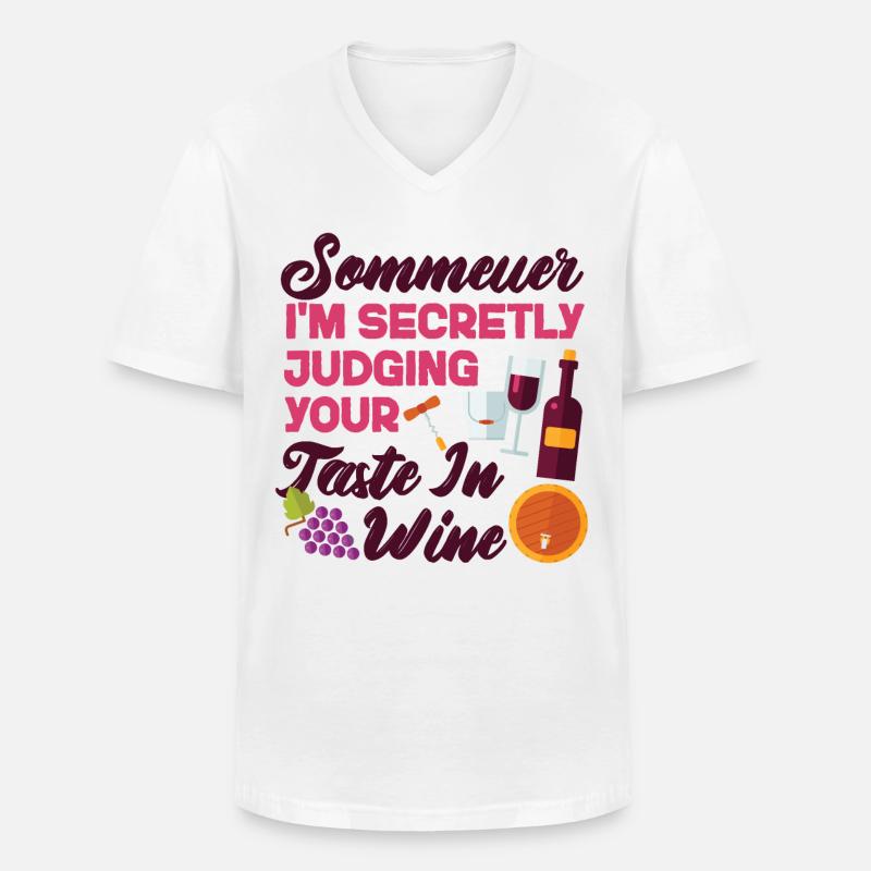 Sommelier Wine Drinking Tasting - Männer-T-Shirt mit V-Ausschnitt - Weiß