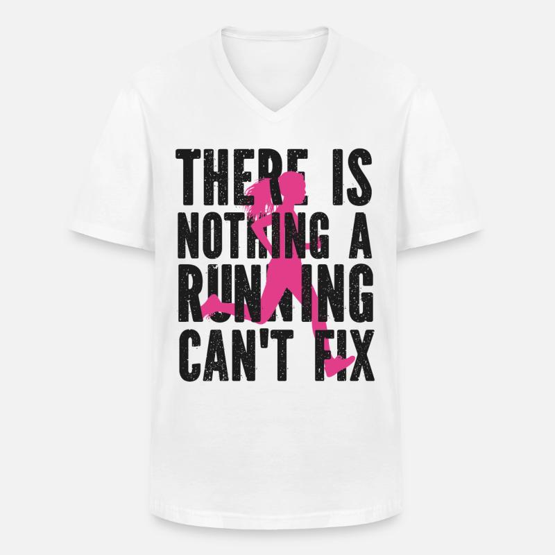 Running Runner Half Marathon - Männer-T-Shirt mit V-Ausschnitt - Weiß