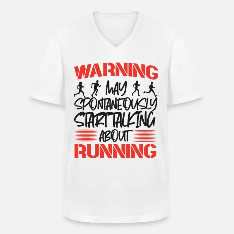 Running Runner Half Marathon - Männer-T-Shirt mit V-Ausschnitt - Weiß