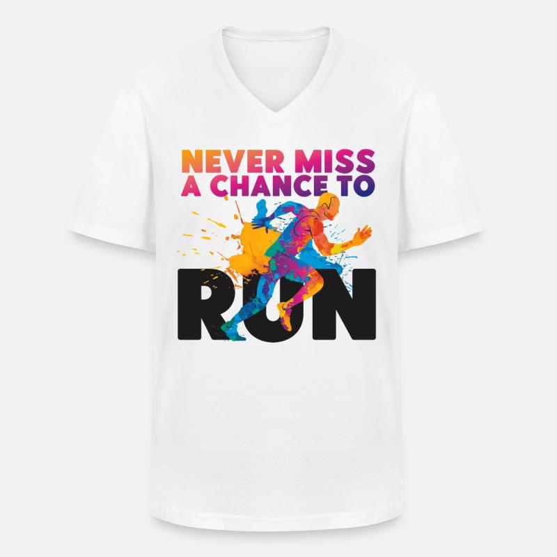 Running Runner Half Marathon - Männer-T-Shirt mit V-Ausschnitt - Weiß