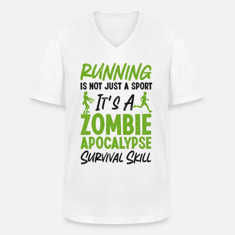 Running Runner Half Marathon - Männer-T-Shirt mit V-Ausschnitt - Weiß