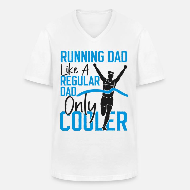 Running Runner Half Marathon Dad - Männer-T-Shirt mit V-Ausschnitt - Weiß
