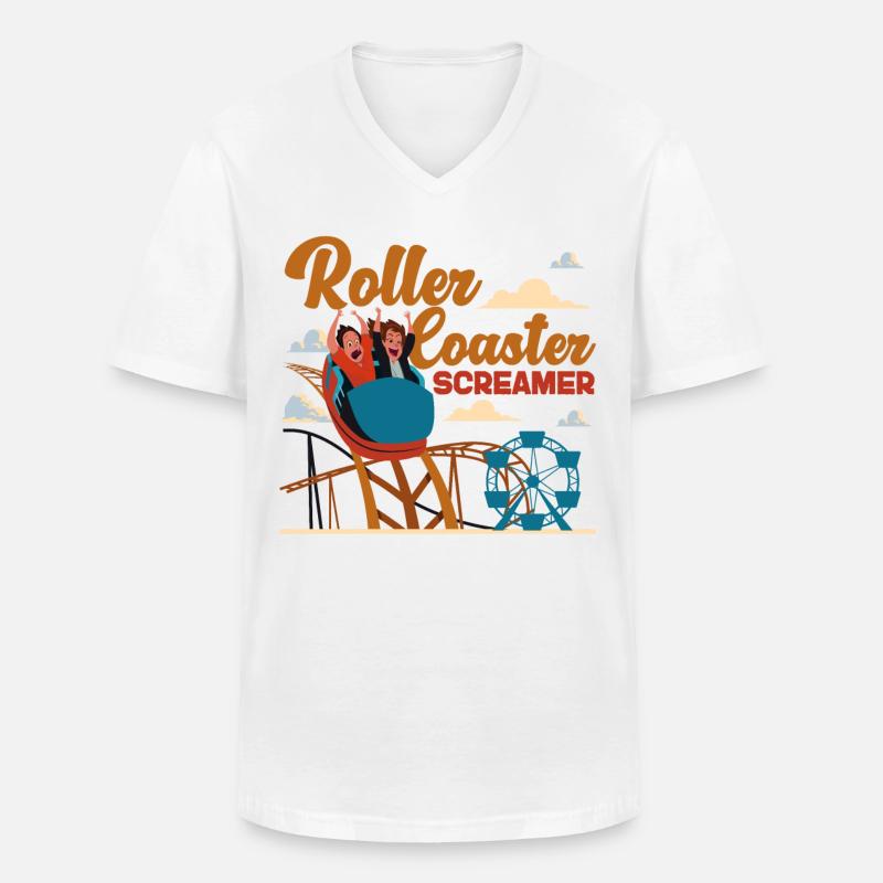 Roller Coaster Roller Coaster - Men's V-Neck T-Shirt - white
