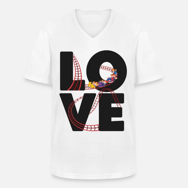 Roller Coaster Love - Männer-T-Shirt mit V-Ausschnitt - Weiß