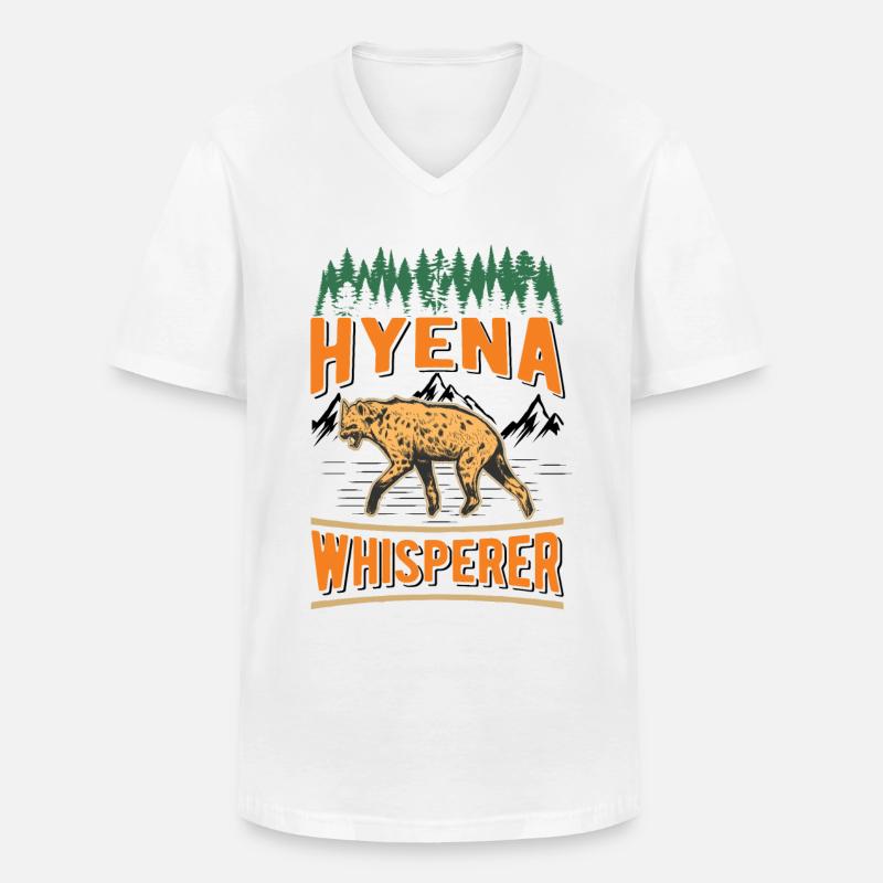 Hyänen Flüsterer Erdwolf Hyena - Männer-T-Shirt mit V-Ausschnitt - Weiß