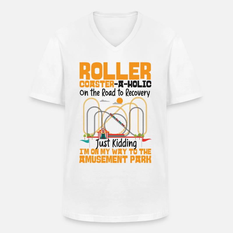 Roller Coaster Roller - Männer-T-Shirt mit V-Ausschnitt - Weiß