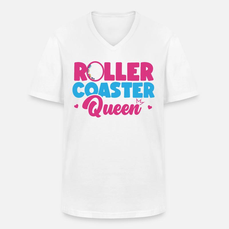 Roller Coaster Roller Coaster - T-shirt col V Homme - blanc