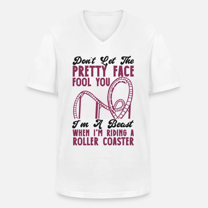 Roller Coaster Don't Let The - Männer-T-Shirt mit V-Ausschnitt - Weiß