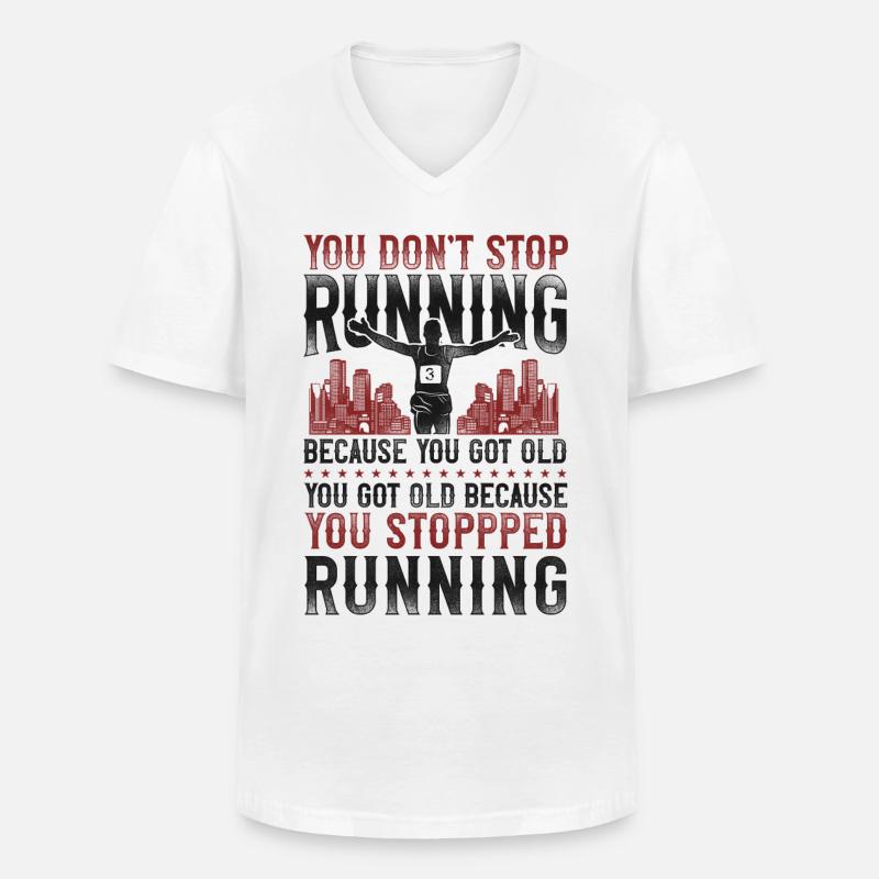 Running Runner Half Marathon - Männer-T-Shirt mit V-Ausschnitt - Weiß