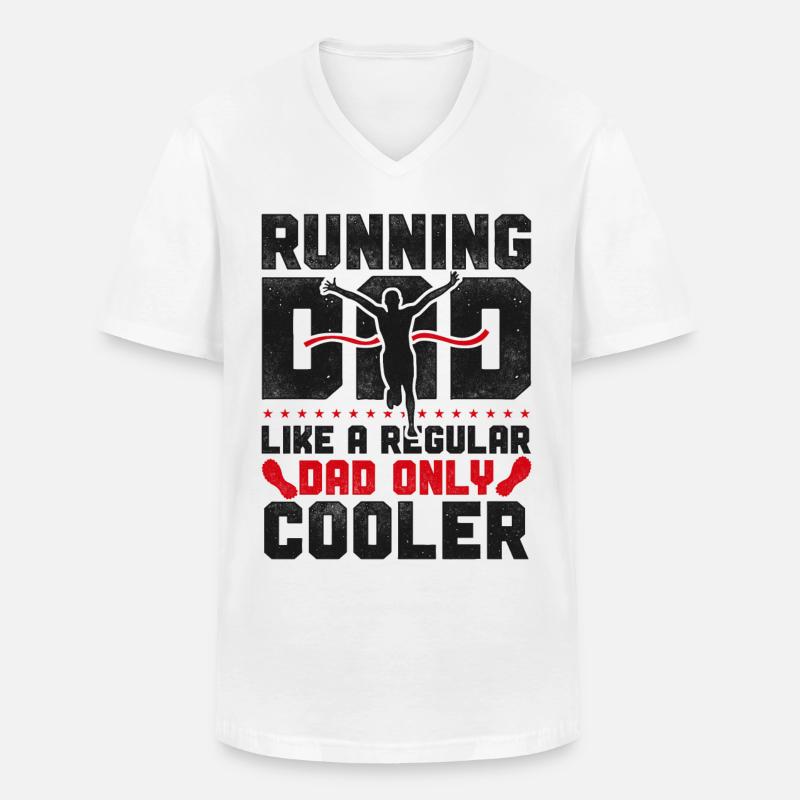 Running Runner Half Marathon Dad - Männer-T-Shirt mit V-Ausschnitt - Weiß