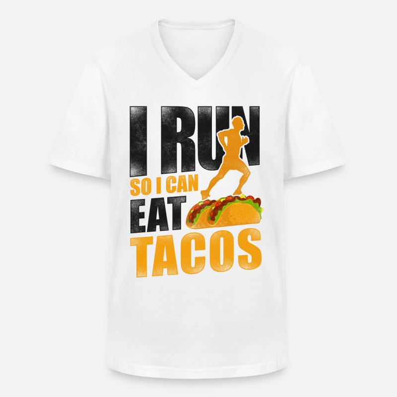 Running Runner Half Marathon Taco - Männer-T-Shirt mit V-Ausschnitt - Weiß