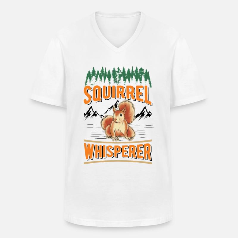 Eichhörnchen Flüsterer Squirrel Whisperer - Männer-T-Shirt mit V-Ausschnitt - Weiß