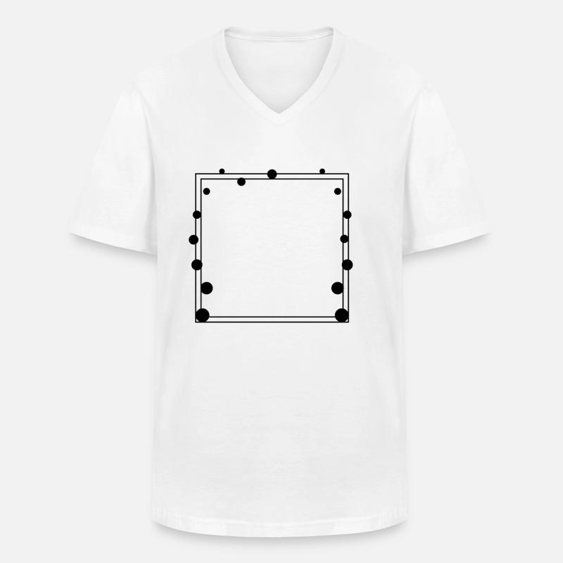 Gepunkteter Rahmen Quadratisch schwarz - Männer-T-Shirt mit V-Ausschnitt - Weiß
