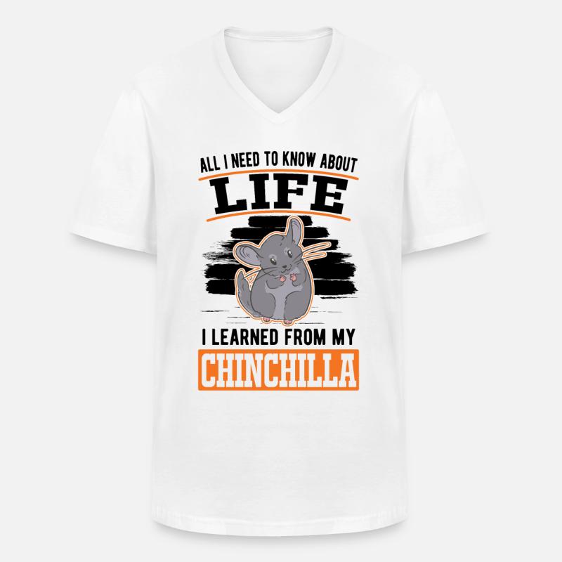 Chinchilla Spruch - Männer-T-Shirt mit V-Ausschnitt - Weiß
