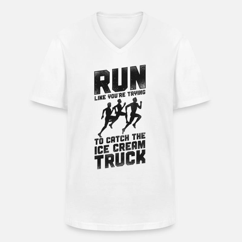 Running Runner Half Marathon - Männer-T-Shirt mit V-Ausschnitt - Weiß