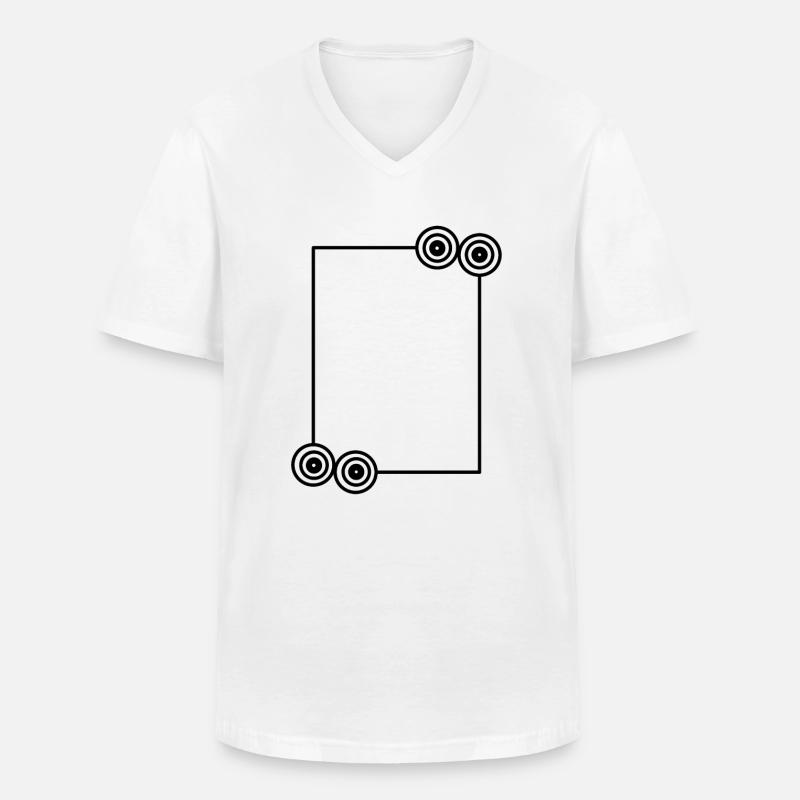 Elongated black frame Basic text - Men's V-Neck T-Shirt - white