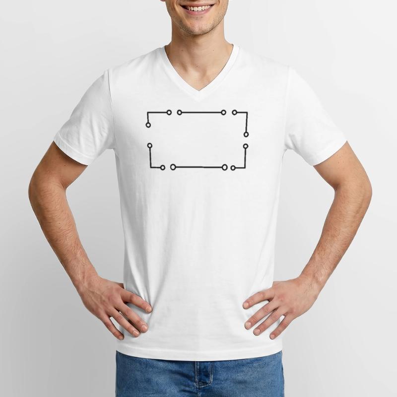 Stroke Ornamte Lines Frame Rectangular Men's V-Neck T-Shirt