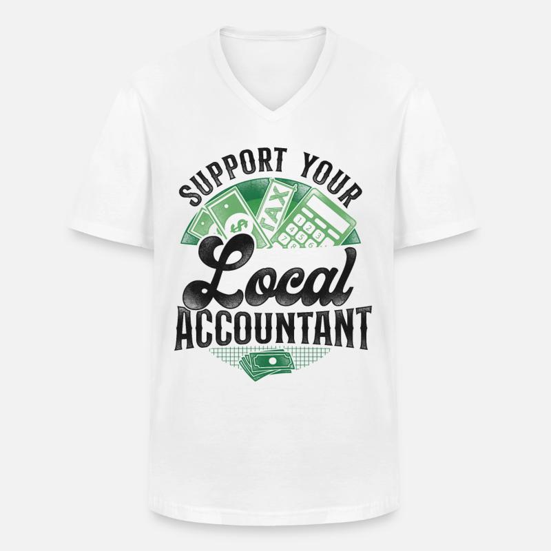 Comptable Comptable Comptable Comptabilité - T-shirt col V Homme - blanc